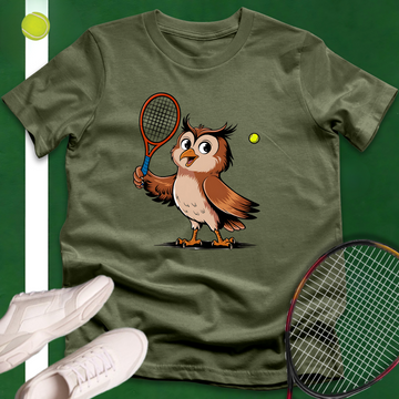 Little Owl Tennis Player T-Shirt