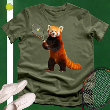 Red Panda Tennis Player T-Shirt