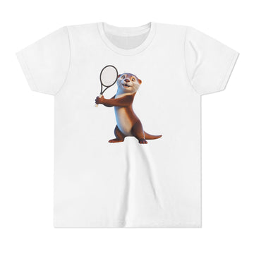 Baby Otter Tennis Player Kids Tee