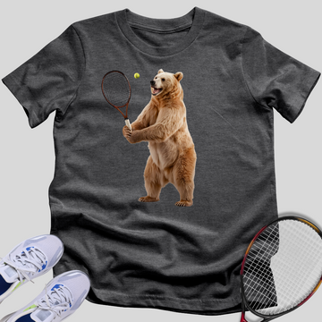 Brown Bear Tennis Player T-Shirt