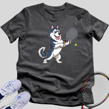 Husky Tennis Player T-Shirt