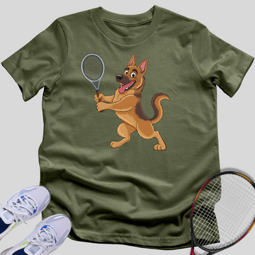 German Shepherd Tennis Player T-Shirt