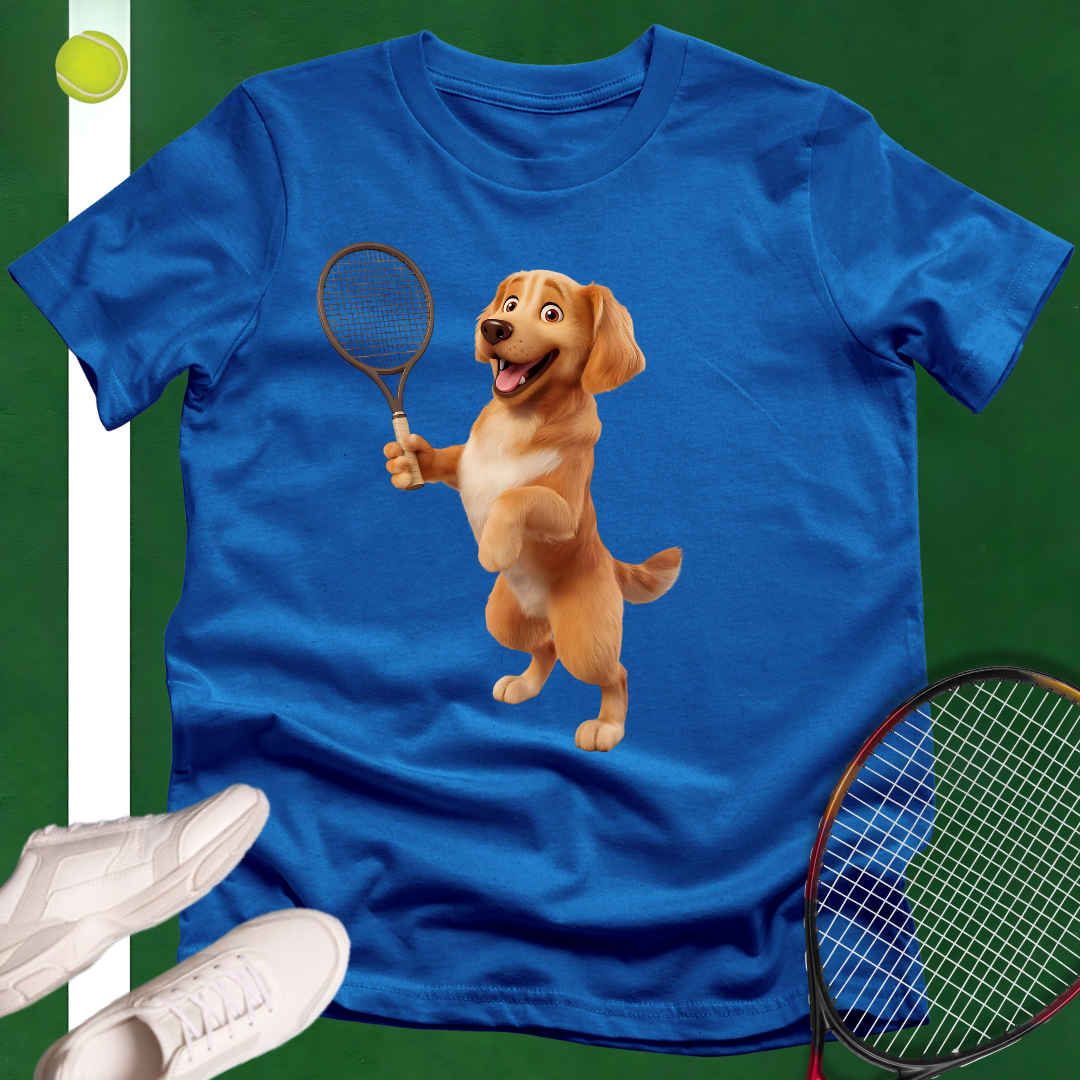 Golden Retriever Playing Tennis T-Shirt