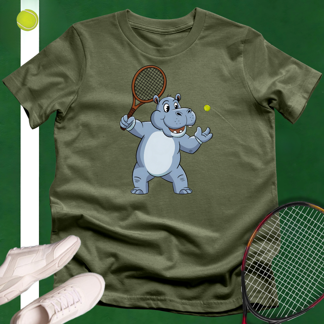 Hippo Tennis Player T-Shirt