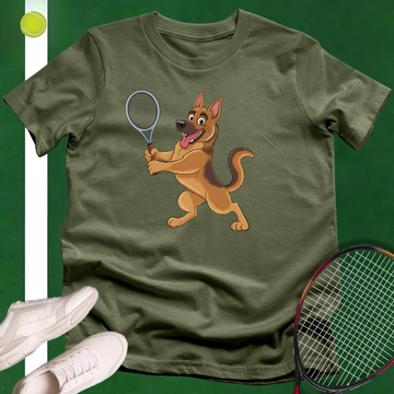 German Shepherd Tennis Player T-Shirt