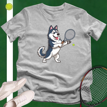 Husky Tennis Player T-Shirt