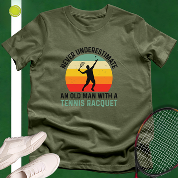 An Old Man with a Tennis Racquet T-Shirt