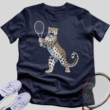 Snow Leopard Tennis Player T-Shirt