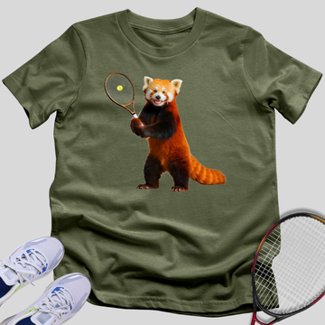 Red Panda Tennis Player T-Shirt