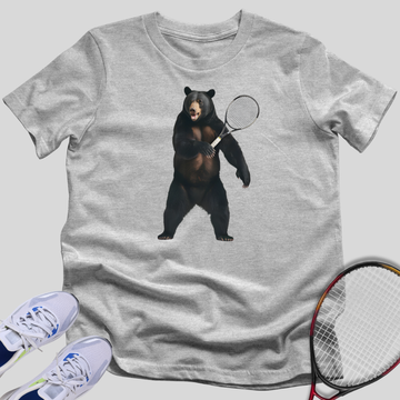 Black Bear Tennis Player T-Shirt