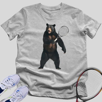 Black Bear Tennis Player T-Shirt